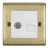 BG Nexus Antique Brass TV Aerial & Master Telephone Socket - White Insert by British General