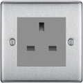 BG Nexus Metal Brushed Steel 13A Unswitched Socket NBS23G