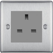 BG Nexus Metal Brushed Steel 13A Unswitched Socket NBS23G by British General (BG-NBS23G)