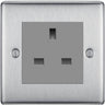 BG Nexus Metal Brushed Steel 13A Unswitched Socket NBS23G by British General (BG-NBS23G)