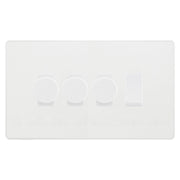 BG Evolve Pearlescent White 4 Gang Light Switch 3x Trailing Edge LED Dimmer 1x 2 Way Custom Switch by British General (Evolve-PW-CUSTOM-4GANG-3x-DIMMER-1x-2WAY)