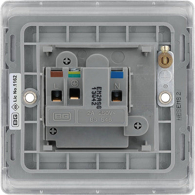 BG Nexus Metal Brushed Steel 2A Unswitched Socket NBS28MG by British General (BG-NBS28MG)