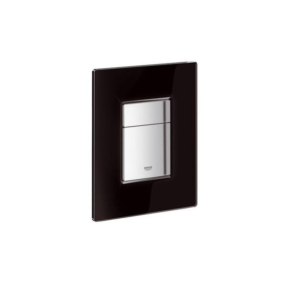 Grohe SKATE COSMOPOLITAN WC Wall Plate; Dual Flush; Black Glass