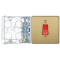 BG Evolve Satin Brass 45A DP Single Plate + Neon PCDSB74B with 35mm Steel Back Box