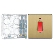 BG Evolve Satin Brass 45A DP Single Plate + Neon PCDSB74B with 35mm Steel Back Box