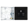 BG Nexus Matt Black Triplex TV/FM/Sat Socket NFB67 with 25mm Steel Back Box by British General (BG-NFB67+HGS02)