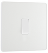 BG PCDCL13W Pearlescent White Evolve 1 Gang 20A 16AX Intermediate Light Switch - White Insert by British General (BG-PCDCL13W-Shopify-SA_1)