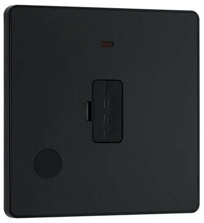 BG Evolve PCDMB54B Matt Black 13A Flex Neon Spur Unit-Black Insert