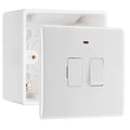 BG Nexus 13A 2 Pole Neon Switched Fused Connection Unit & 50mm Pattress Back Box