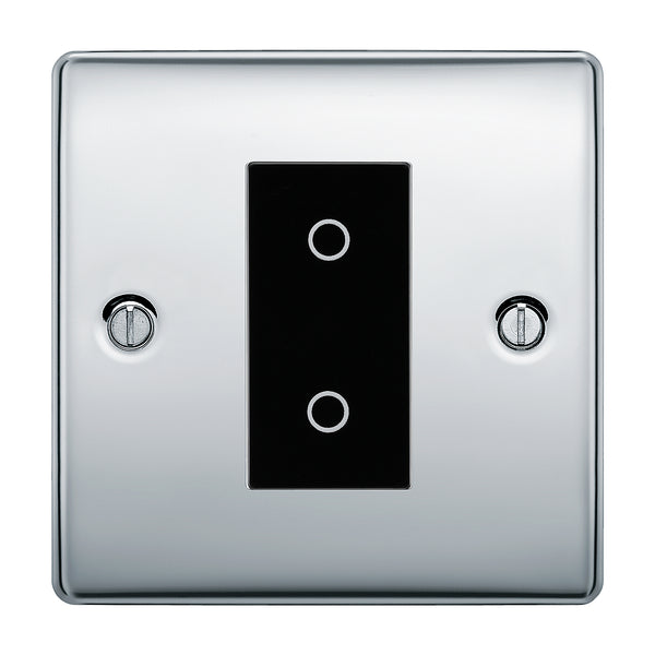 BG Nexus Polished Chrome Single Master Touch Dimmer Switch Black Insert