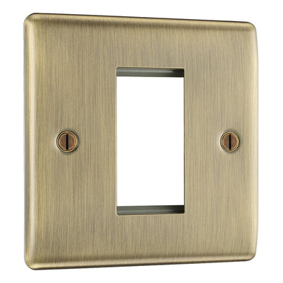 BG Nexus Antique Brass Single Secondary Telephone Socket, Screw Terminal - Black Insert