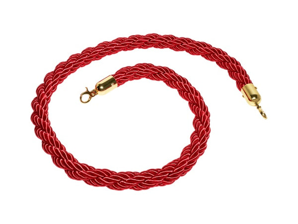 Corby Barrier Stanchion Rope in Red & Brass