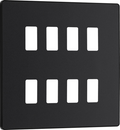 BG RPCDMB8B Evolve Grid Matt Black 8 Module Square Front Plate - Black Trim