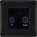 BG Nexus Metal Matt Black TV & FM Socket NFB66B