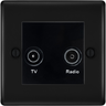 BG Nexus Metal Matt Black TV & FM Socket NFB66B by British General (BG-NFB66B)