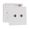 BG Electrical Double Isolated Co-Axial TV Socket White & 32mm Pattress Back Box by British General (BG-863+891)