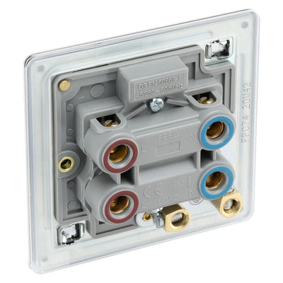 BG Screwless Polished Chrome 45A DP Single Plate + Neon FPC74 with 35mm Steel Back Box