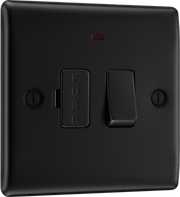 BG NFB52 Nexus Metal Matt Black 13A Neon Switched Fused Spur Unit by British General (BG-NFB52-Shopify-SA_1)