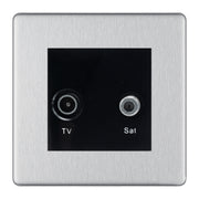 BG Screwless Brushed Steel TV & Satellite Socket FBSTVSATB by British General (BG-FBSTVSATB)