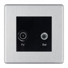 BG Screwless Brushed Steel TV & Satellite Socket FBSTVSATB by British General (BG-FBSTVSATB)