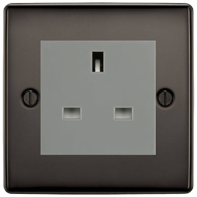 BG Nexus Black Nickel 13A Unswitched Socket NBNUSSG by British General (BG-NBNUSSG)