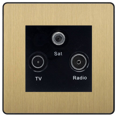 BG Evolve Satin Brass TV/FM/SAT Socket PCDSBTRIB by BG Evolve (BG-PCDSBTRIB)