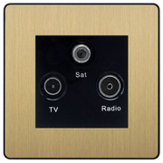 BG Evolve Satin Brass TV/FM/SAT Socket PCDSBTRIB by BG Evolve (BG-PCDSBTRIB)