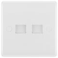 BG 8BTS/2 Moulded Round Edge | White | 2 Gang Slave Telephone Socket (Screw)