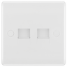 BG 8BTS/2 Moulded Round Edge | White | 2 Gang Slave Telephone Socket (Screw) by British General (BG-8BTS/2)