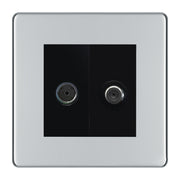 BG Flatplate Screwless Polished Chrome TV & Satellite Socket FPC65B by BG Nexus (BG-FPC65B)