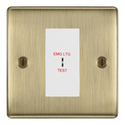 BG Nexus Metal Antique Brass 20AX 2 Way Emergency Lighting Test Key Switch - Key Included - White Insert
