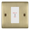 BG Nexus Metal Antique Brass 20AX 2 Way Emergency Lighting Test Key Switch - Key Included - White Insert by British General