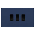BG Evolve Matt Blue 3 Gang Custom Grid Switch 2x Intermediate 1x 2 Way Switch
