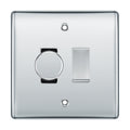 BG Polished Chrome 2 Gang Grid Switch 1x Trailing Edge LED Dimmer 1x 2 Way