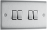 BG NBS44 Nexus Metal Brushed Steel 4 Gang 10A 10AX 2 Way Plate Switch by British General (BG-NBS44-Shopify-SA_1)