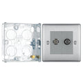BG Nexus Brushed Steel 2 Gang Satellite & Co-axial Socket NBS65 with 25mm Steel Back Box