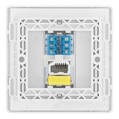 BG Evolve Brushed Steel 1 Gang Master Telephone Socket PCDBSBTM1W with 35mm Steel Back Box