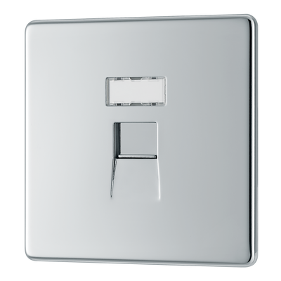 FPCRJ451 Front - This RJ45 ethernet socket from British General uses an IDC terminal connection and is ideal for home and office providing a networking outlet with ID window for identification.