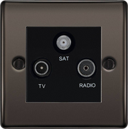 BG Nexus Metal Black Nickel TV/FM/SAT Socket NBN67B by British General (BG-NBN67B)