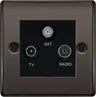 BG Nexus Metal Black Nickel TV/FM/SAT Socket NBN67B by British General (BG-NBN67B)