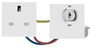 BG EMKYSWSW Euro Module 13A DP Key Controlled Switched Socket - White by British General (BG-EMKYSWSW)