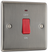 NBI74 Front - This 45A single switch for cookers from British General is double poled for safety and has a flush power indicator.