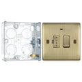 BG Nexus Antique Brass 13A Neon Switched Fused Spur Unit NAB52 with 25mm Steel Back Box
