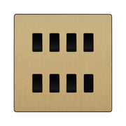 BG Evolve Satin Brass 7 Gang Custom Grid Light Switch by British General (BG-Evolve-SB-7G-CUSTOM-LIGHT-SWITCH)