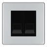 BG Screwless Polished Chrome Double IDC Secondary Telephone Socket - Black Insert by British General (BG-FPCBTS2B)