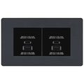 BG Evolve Matt Grey 4G Faceplate with 45W USB A+C Charger Modules – Black Insert