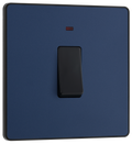 BG PCDDB31B Matt Blue Evolve 20A 2 Pole LED Switch - Black Insert