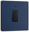 BG PCDDB31B Matt Blue Evolve 20A 2 Pole LED Switch - Black Insert by British General (BG-PCDDB31B-Shopify-SA_1)