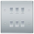 BG Polished Chrome 6 Gang Engraved Custom Labelled Appliance Grid Switch