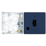 BG Evolve Matt Blue 13A Flex Outlet Neon Unswitched Fused Connection Unit PCDDB54B with 25mm Steel Back Box